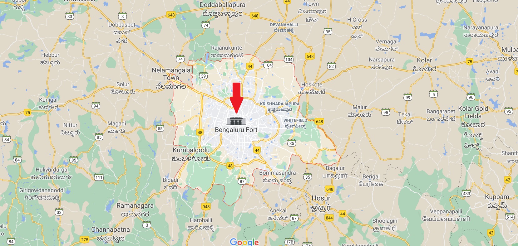 WTC Bangalore Location Map