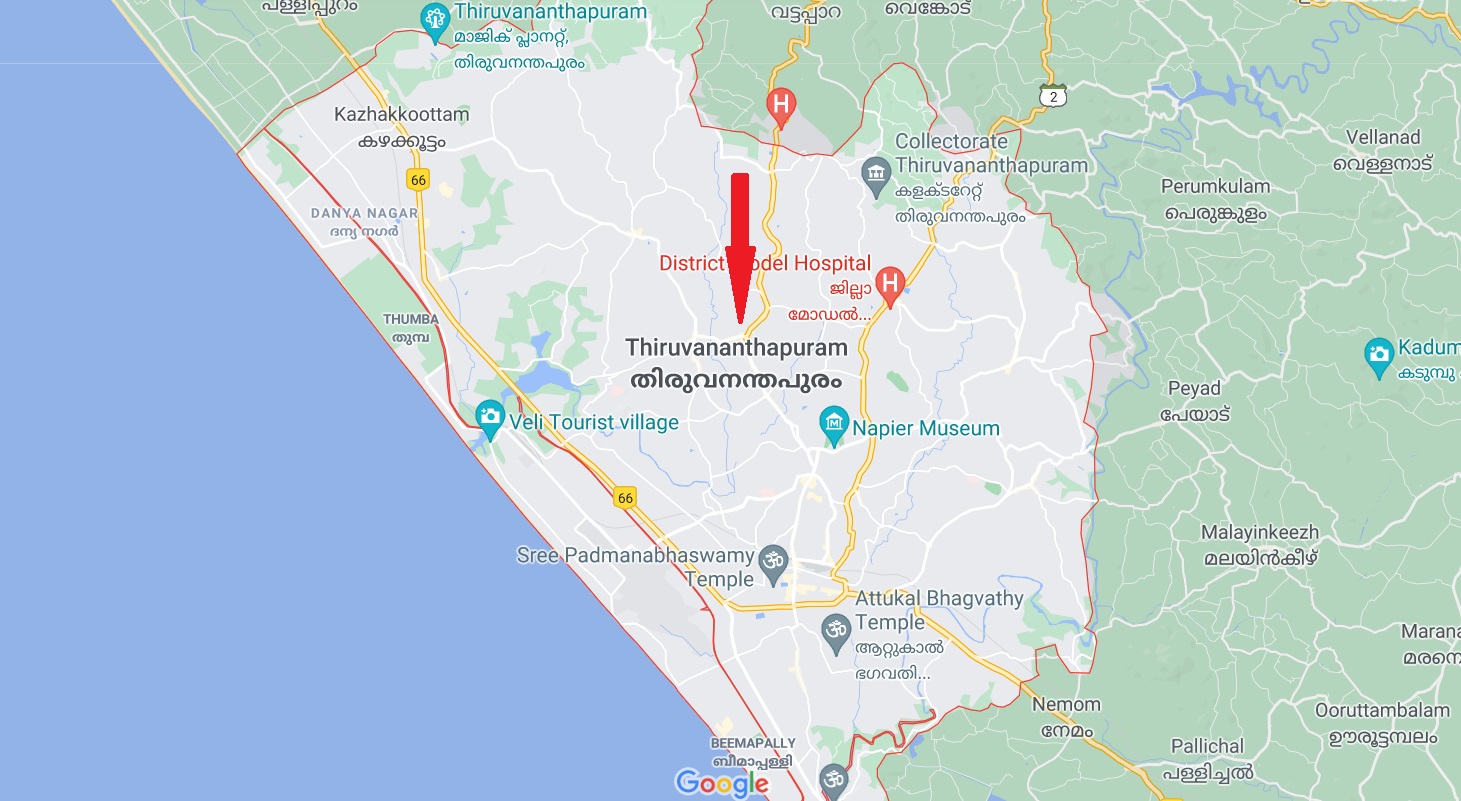 WTC Thiruvananthapuram Location Map