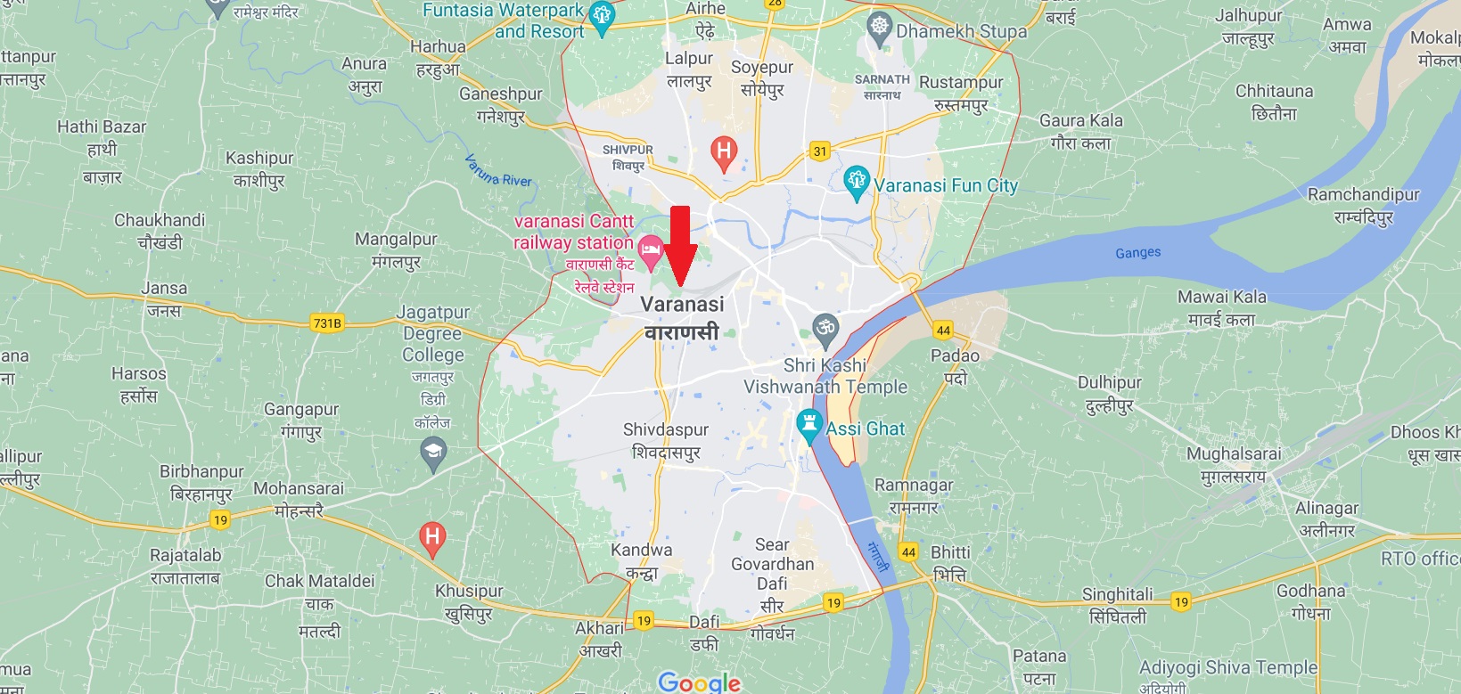 WTC Plots Banaras Location Map